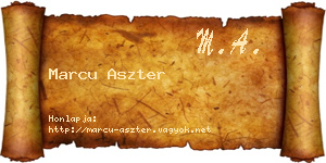 Marcu Aszter névjegykártya